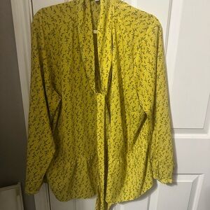 LOFT Yellow Floral Blouse
